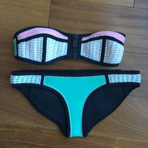 Triangl Neoprene Strapless Bikini Set